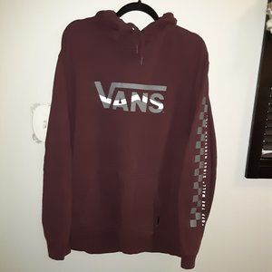 Vans Men's Burgundy Checkerboard Hoodie Size XL